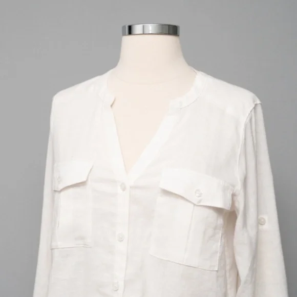 Tommy Bahama. Long Sleeve 100% Linen Coastalina Shirt. - Picture 8 of 14